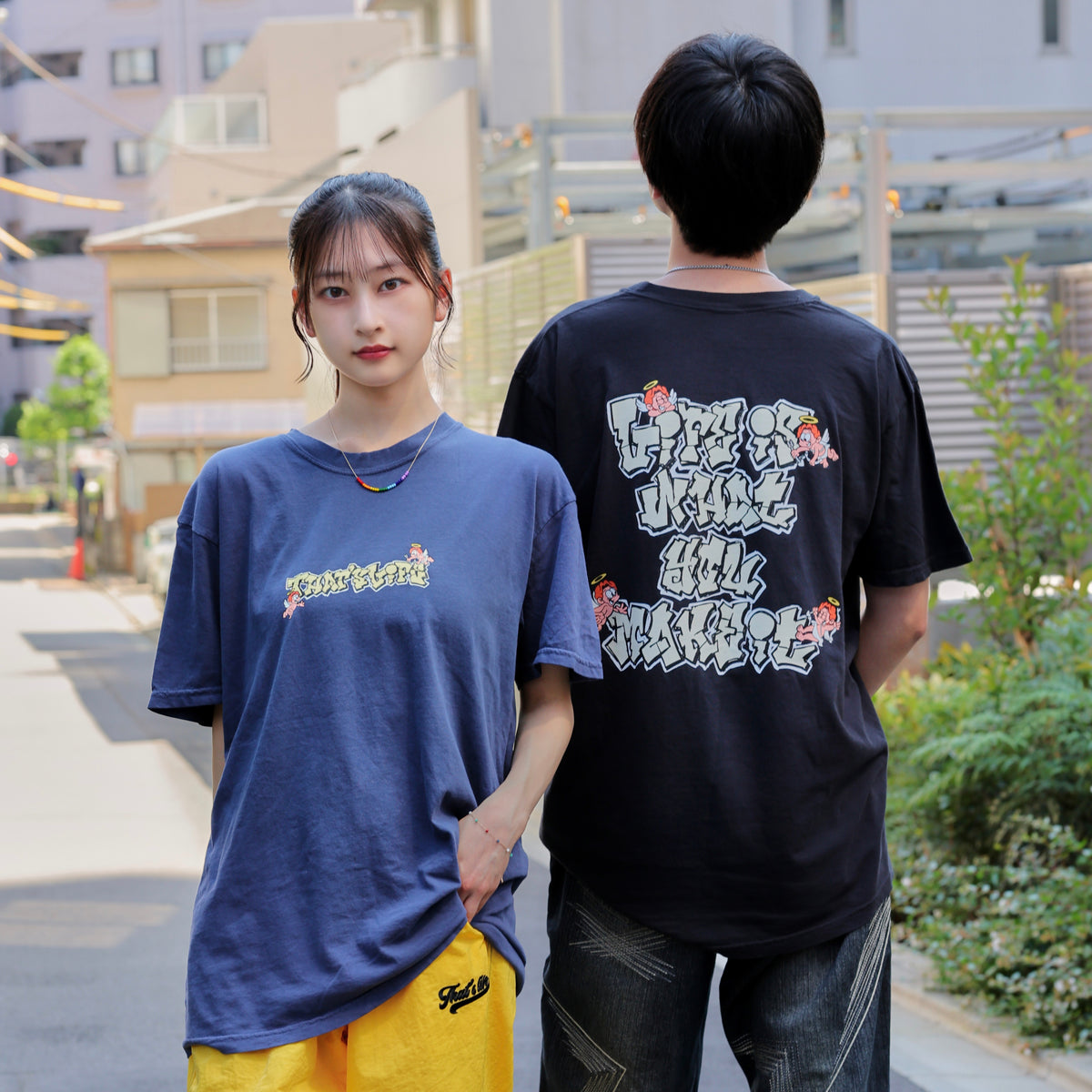 That's life Original Angel logo tee / Navy 入金確認後１週間以内に発送