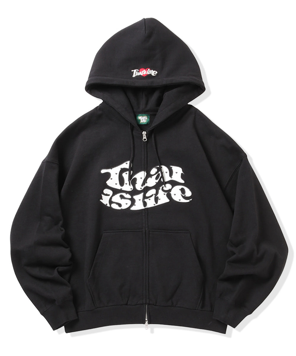 HEAVY WEIGHT 12.0oz FRONT HEART DOT LOGO ZIP HOODIE – That's life
