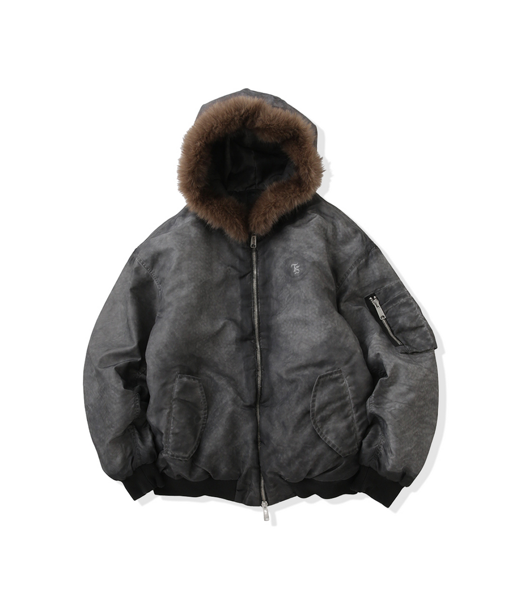 Vintage styles TS logo Nylon fur jacket – That's life online store
