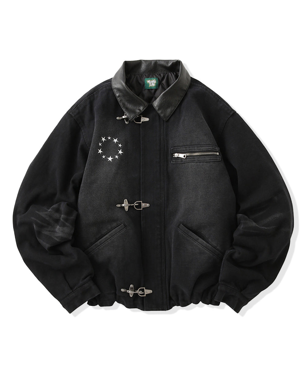 that's life ファイアーマンジャケット青 Vintage styles Star logo Duck Hooded Fireman Jacket – That's life
