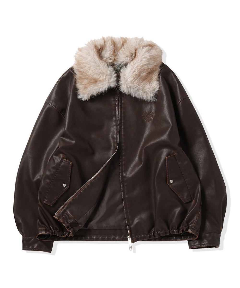 タグ付き 未使用HETTABRETZ 本革 フォックスファー ジャケット 42 Leather fur Heart logo jacket – That's life online store