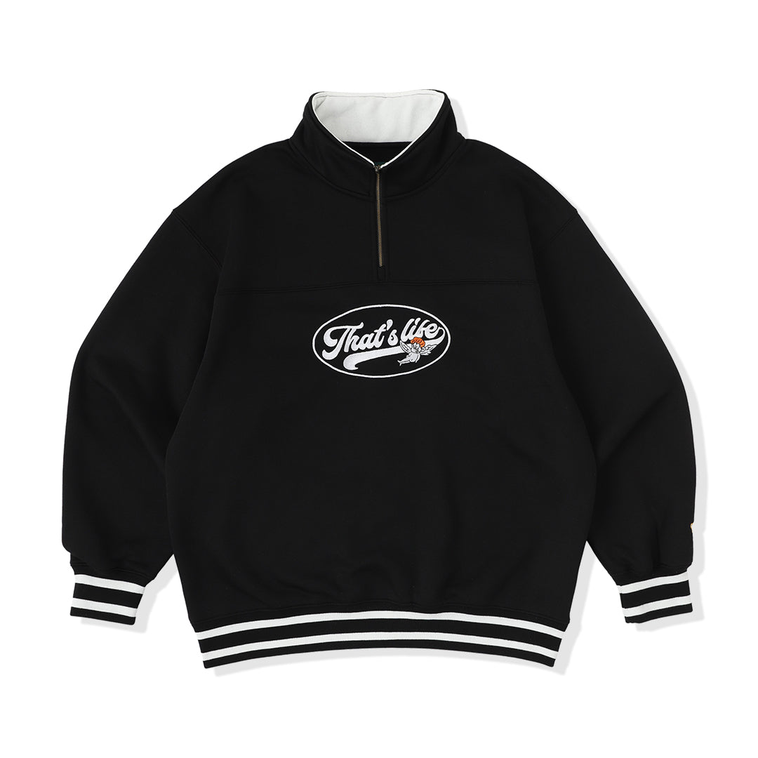 That’s life Rib Line Half zip sweat / Black