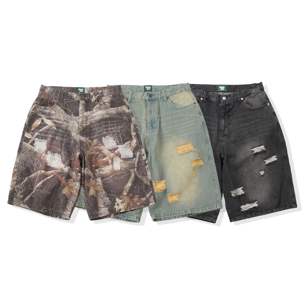 Denim-inspired damege shorts