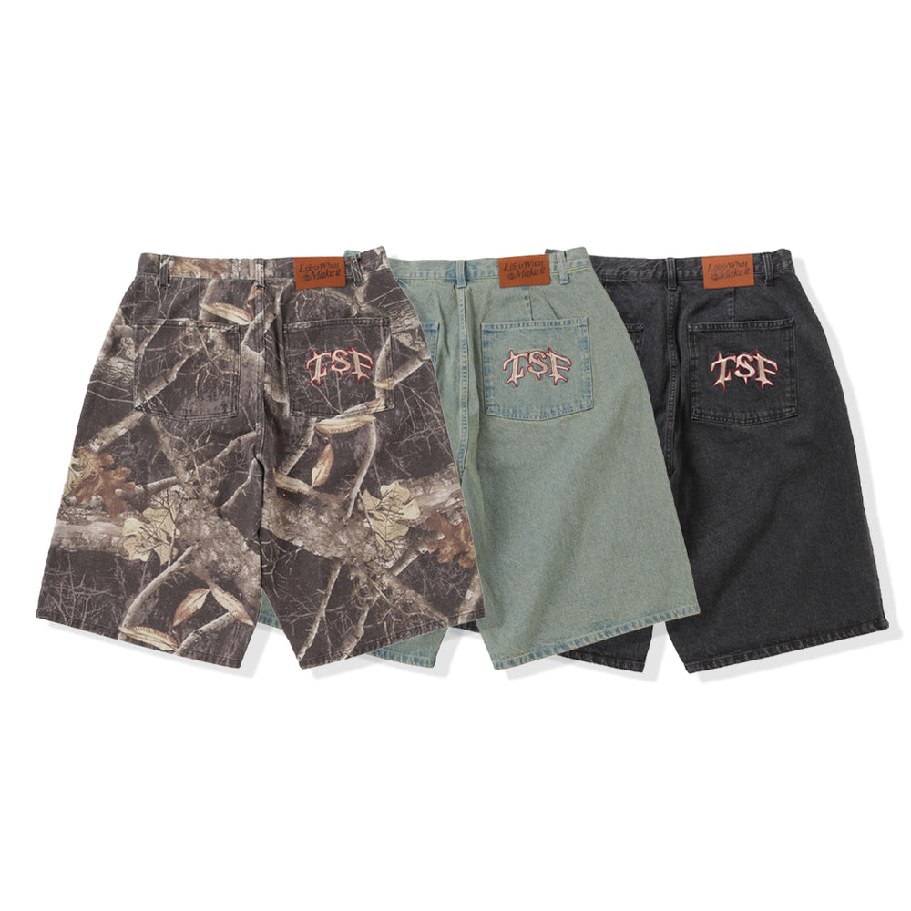 Denim-inspired damege shorts