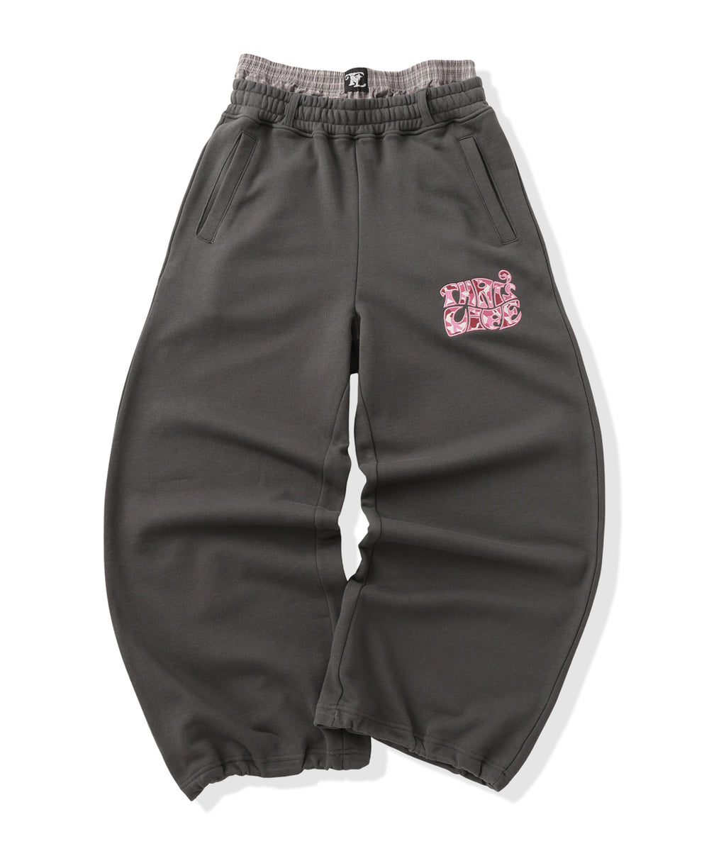 Surf Camo logo check layered sweat pants