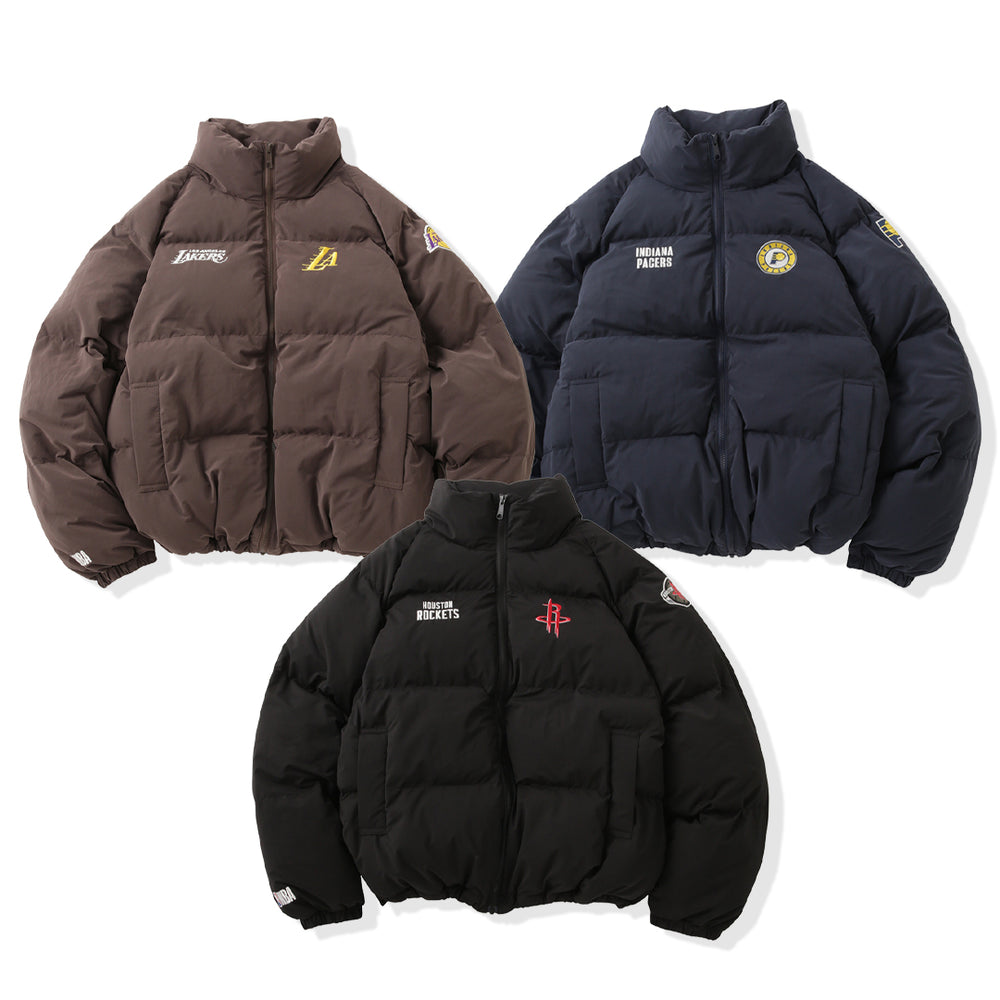 NBA nylon padded jacket, outerwear, embroidered patch, blouson, free size