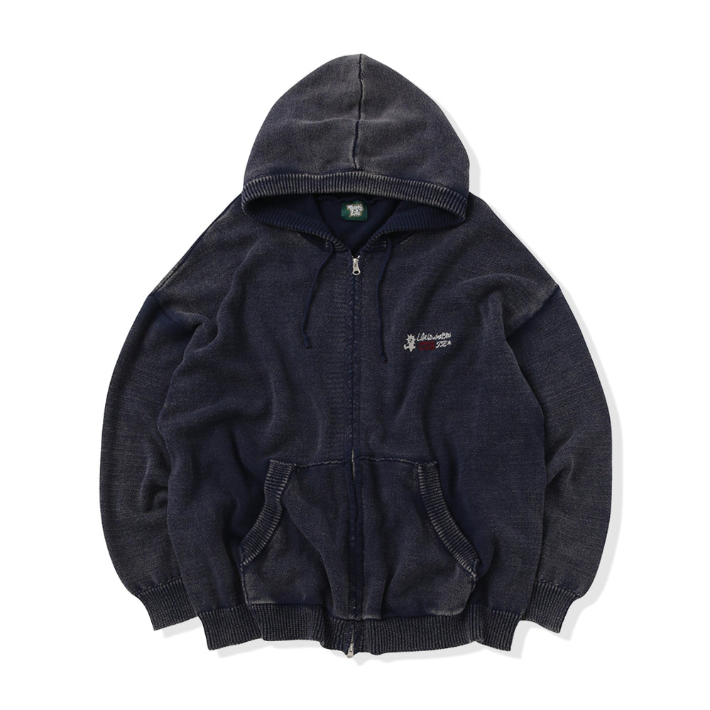 That's life Original logo knit zip hoodie