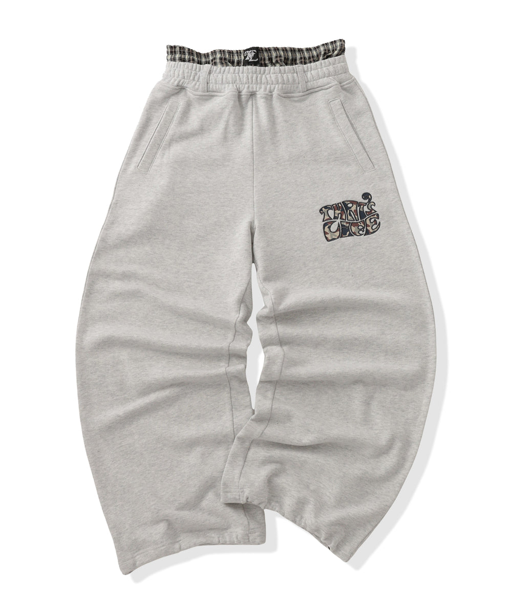 Surf Camo logo check layered sweat pants
