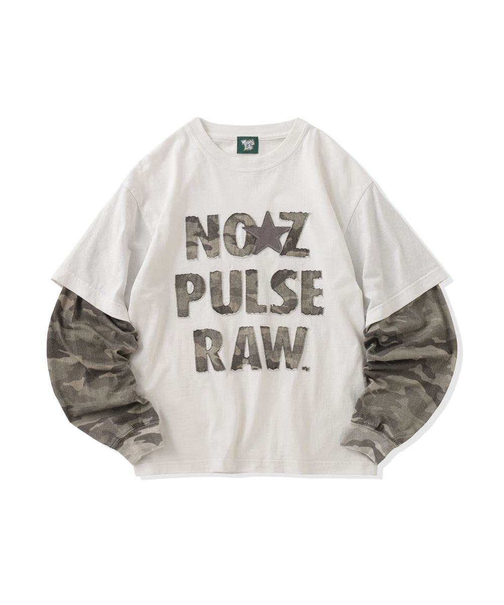Slogan Patch Work Fake Layered Sleeve free