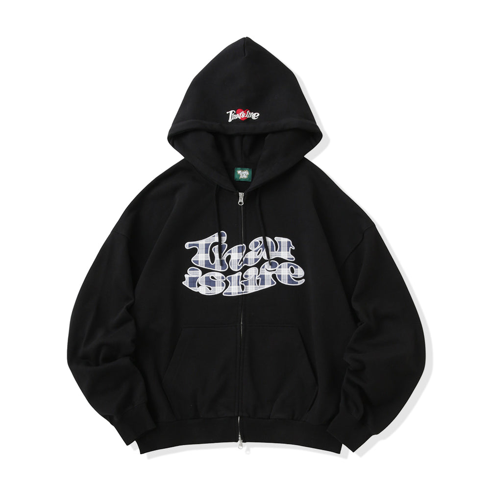 HEAVY WEIGHT 12.0oz FRONT Checked LOGO ZIP HOODIE free