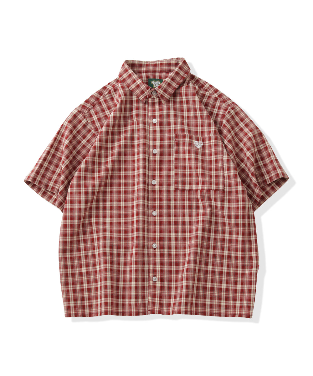 TS heart logo check shirt
