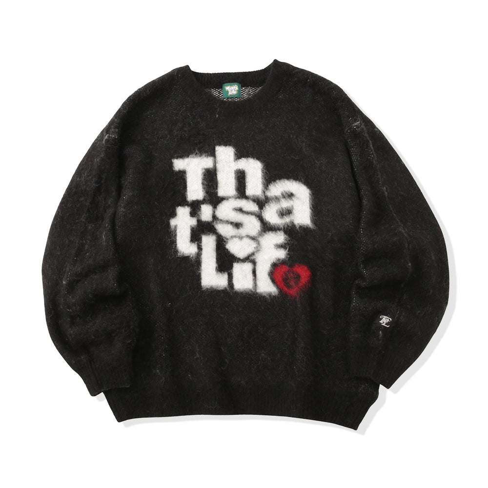 That's life “HEARTSTACK” logo knit free