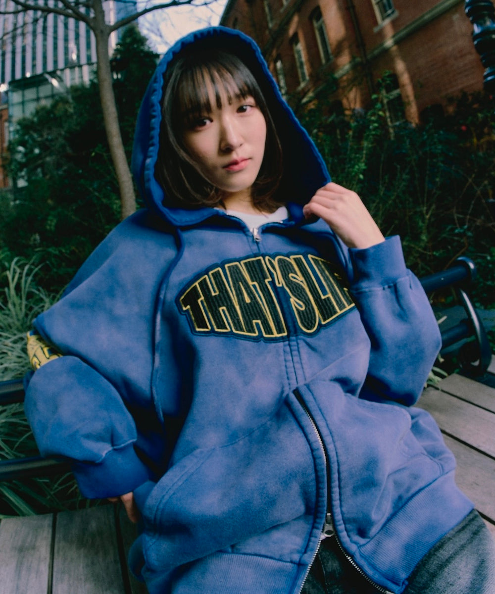 Vintage styles Front logo zip hoodie