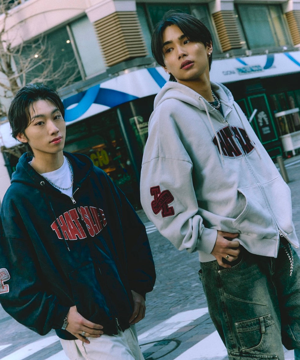 Vintage styles Front logo zip hoodie