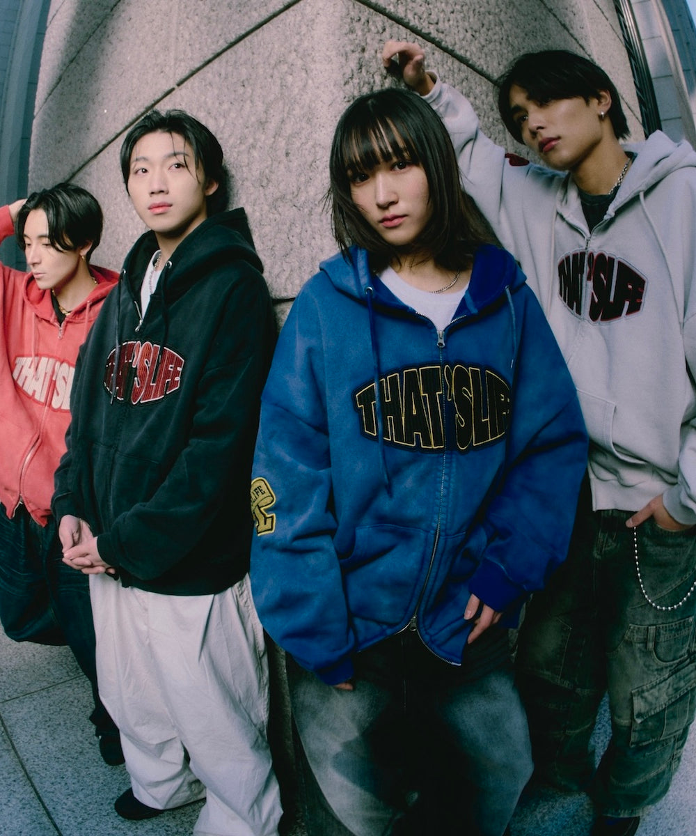 Vintage styles Front logo zip hoodie