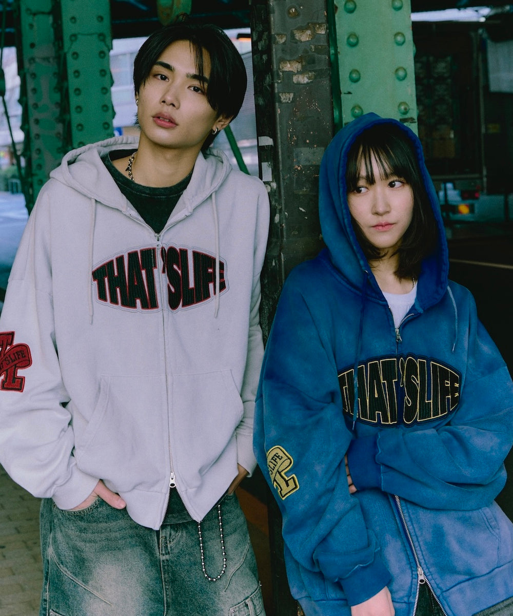 Vintage styles Front logo zip hoodie