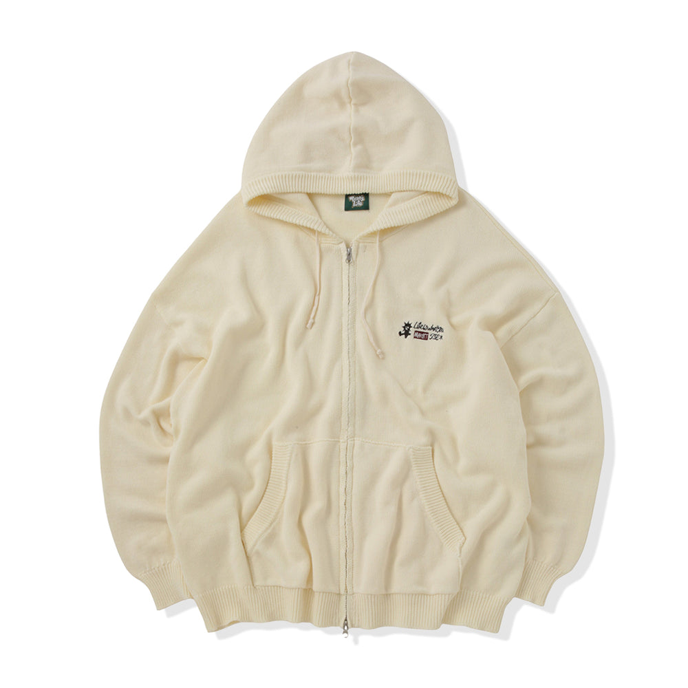 That's life Original logo knit zip hoodie