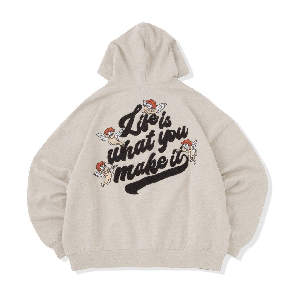 HEAVY WEIGHT 12.0oz ANGEL LOGO ZIP HOODIE