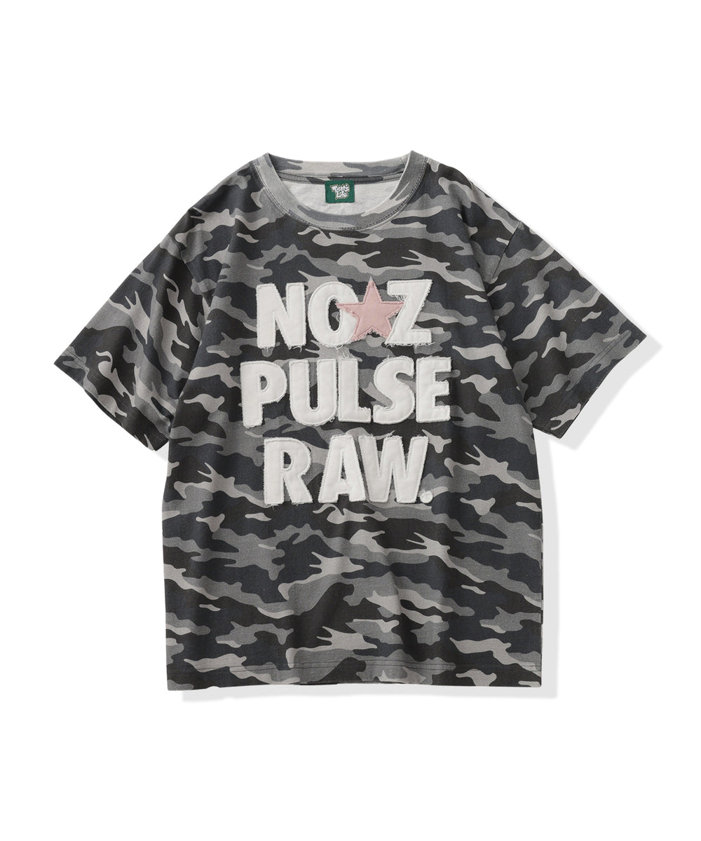 FRONT SLOGAN PATCH WORK TEE
