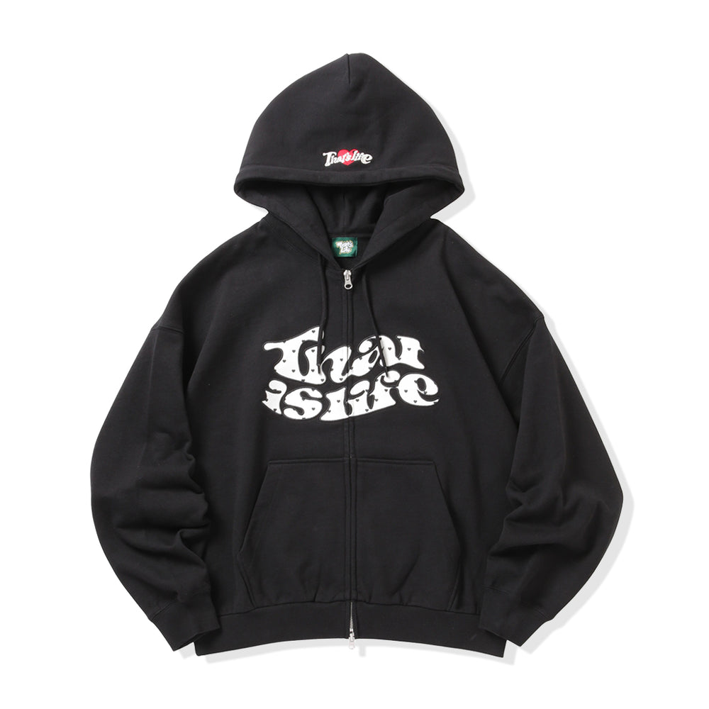 HEAVY WEIGHT 12.0oz FRONT HEART DOT LOGO ZIP HOODIE free