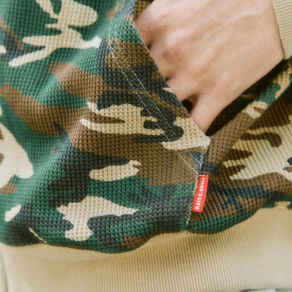 "TS" logo thermal zip hoodie