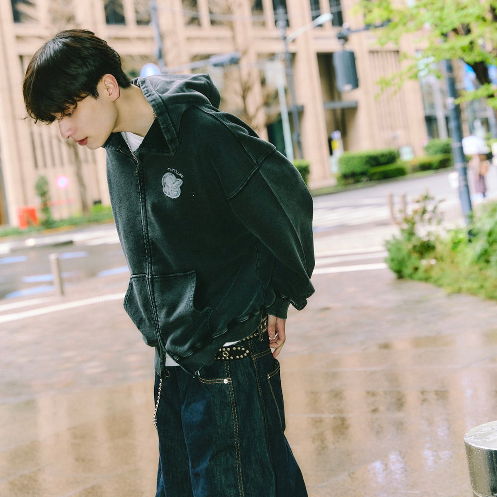 Number logo Full zip hoodie