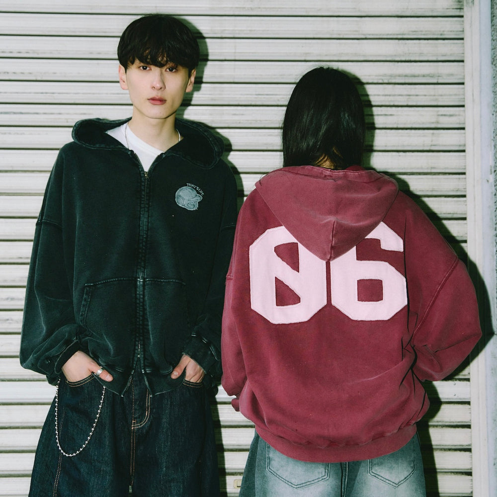Number logo Full zip hoodie