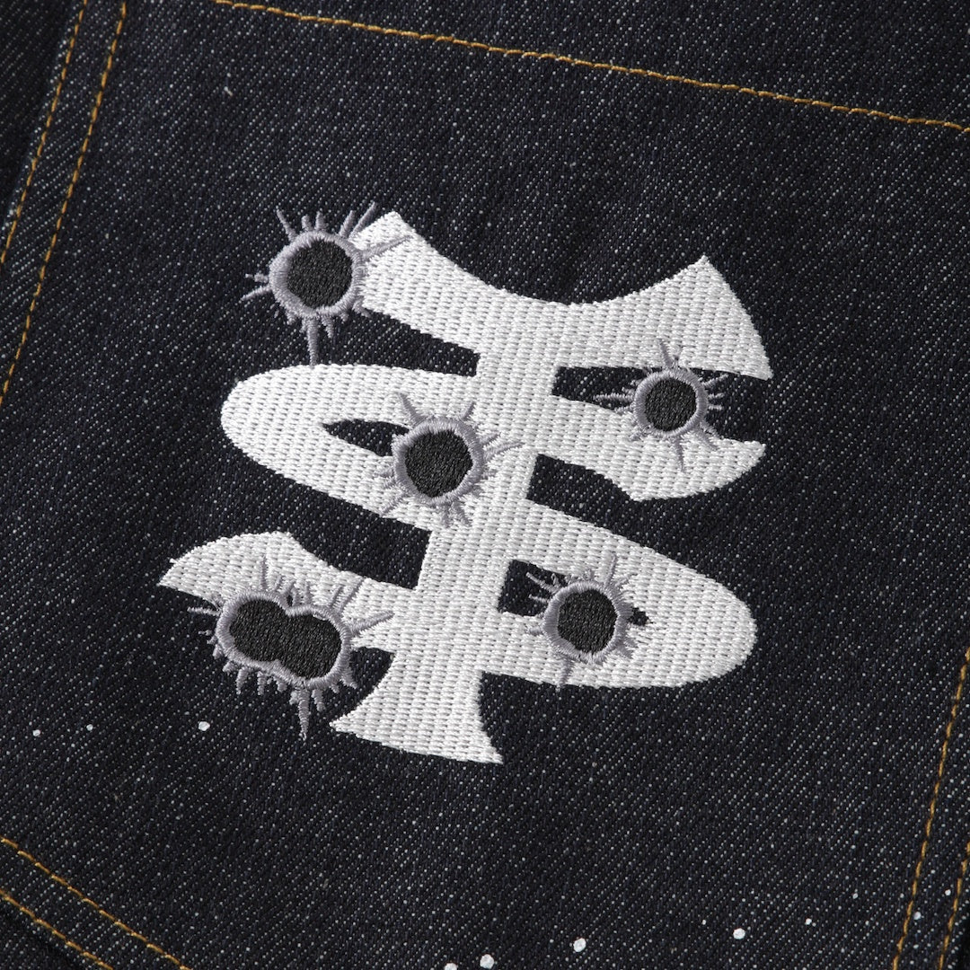 TS logo Rigid Baggy Paint Denim pants