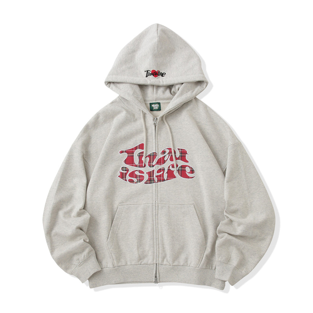 HEAVY WEIGHT 12.0oz FRONT Checked LOGO ZIP HOODIE free