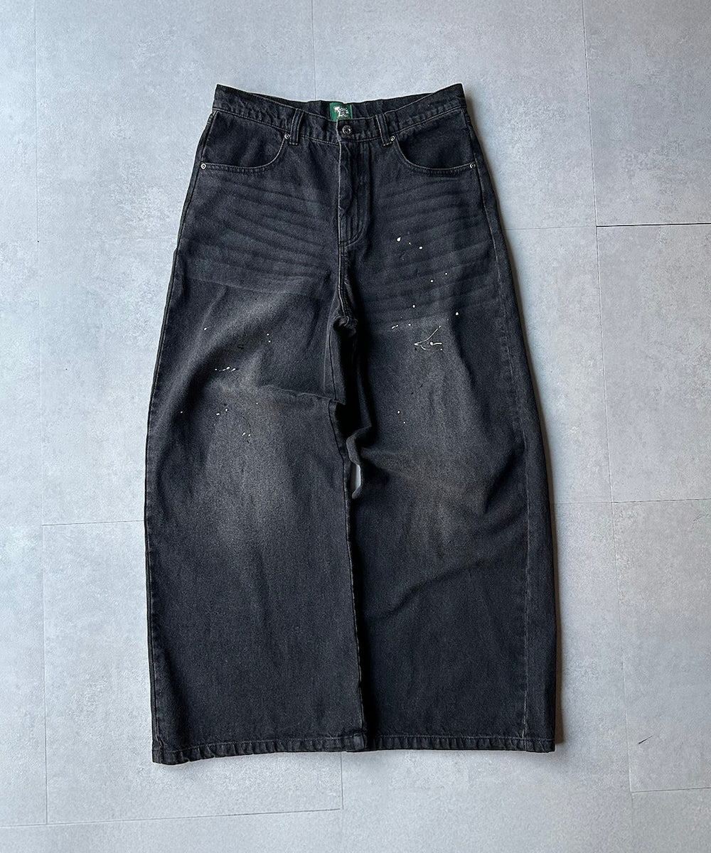 Circle paint logo Baggy denim pants