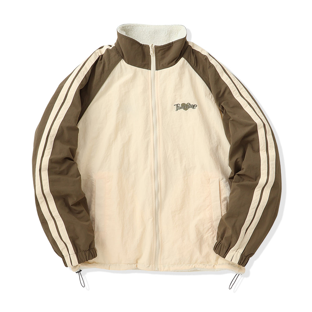 2way Reversible Heart logo Nylon / Boa Jackets free