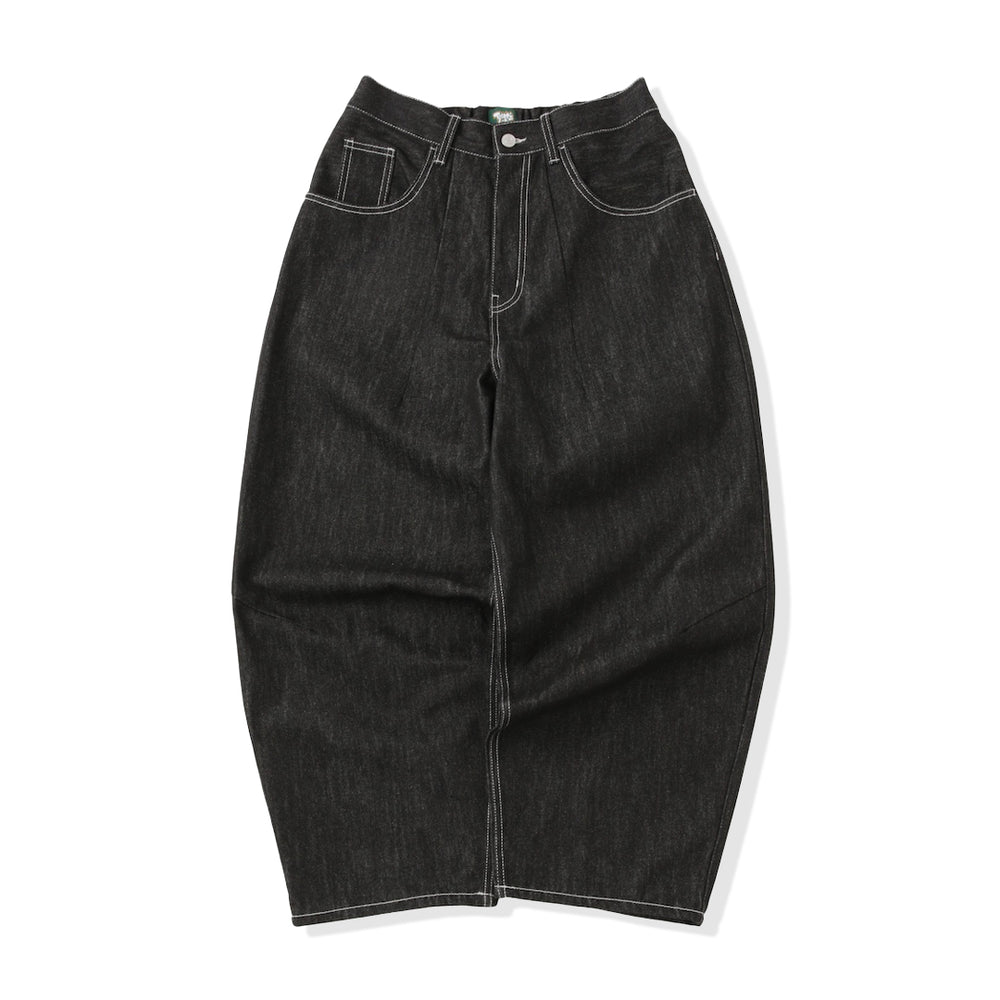 "CHILL LIFE" Rigid balloon Denim pants