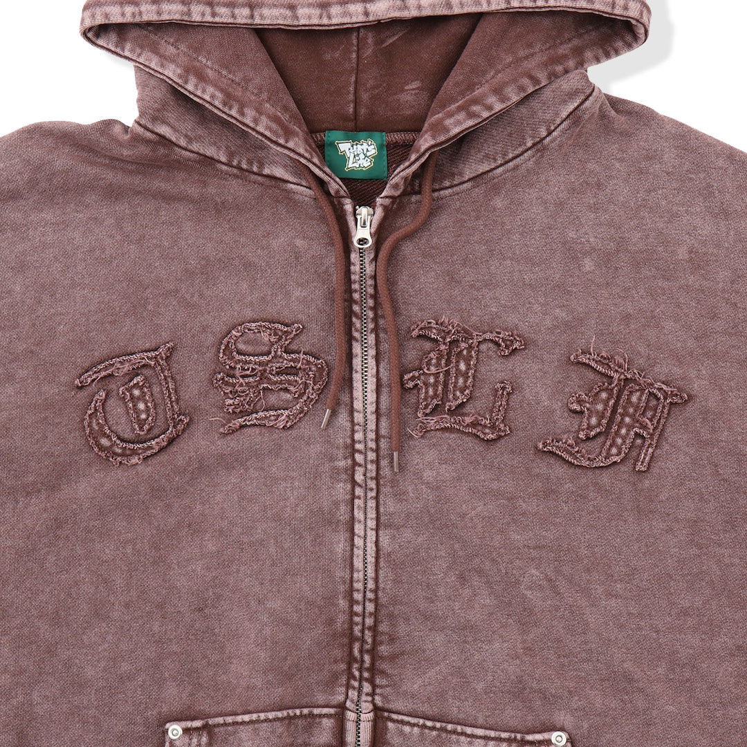 Vintage styles Patch Work Zip Hoodie