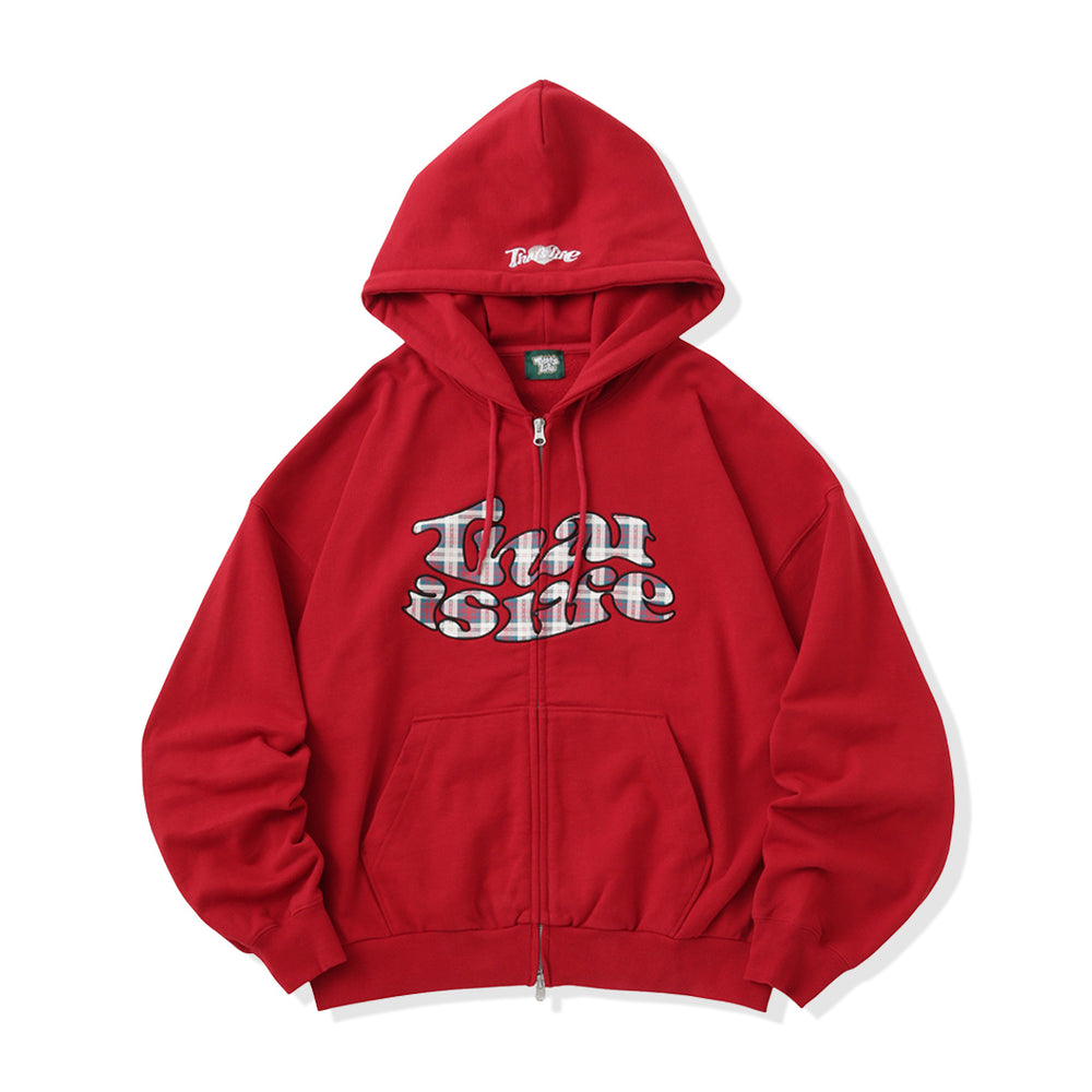 HEAVY WEIGHT 12.0oz FRONT Checked LOGO ZIP HOODIE free