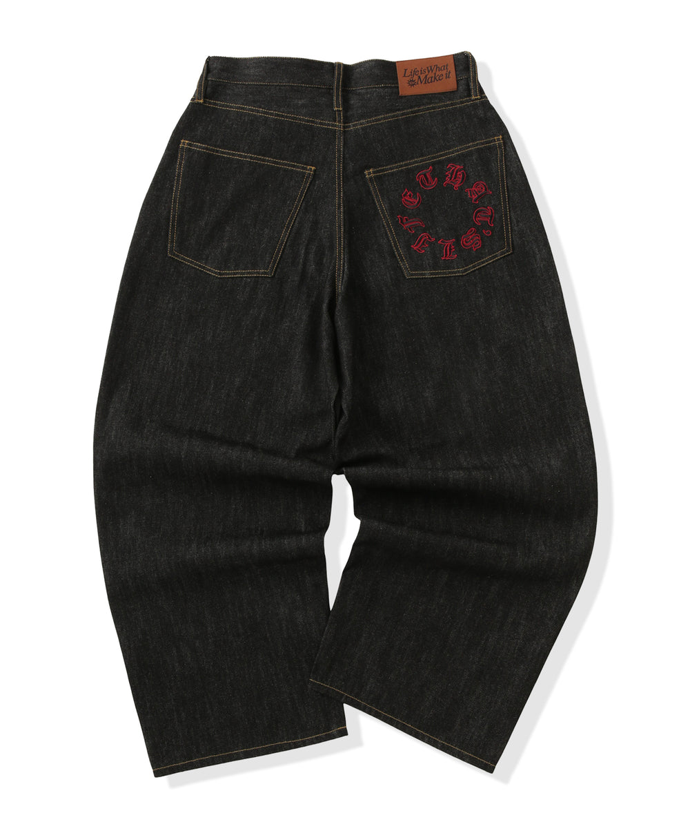Slab rigid baggy denim