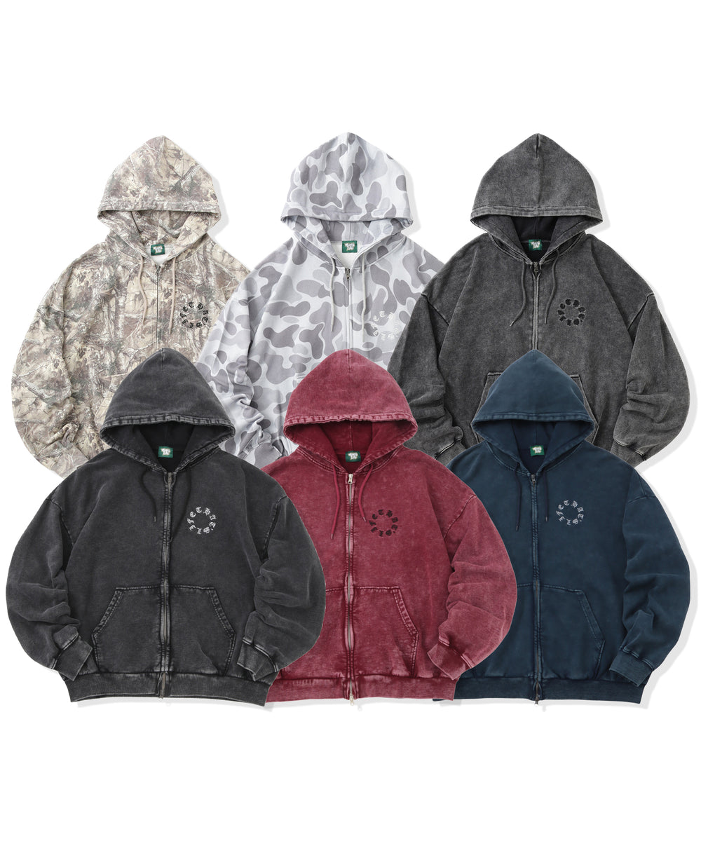 Vintage styles Circle logo zip hoodie free