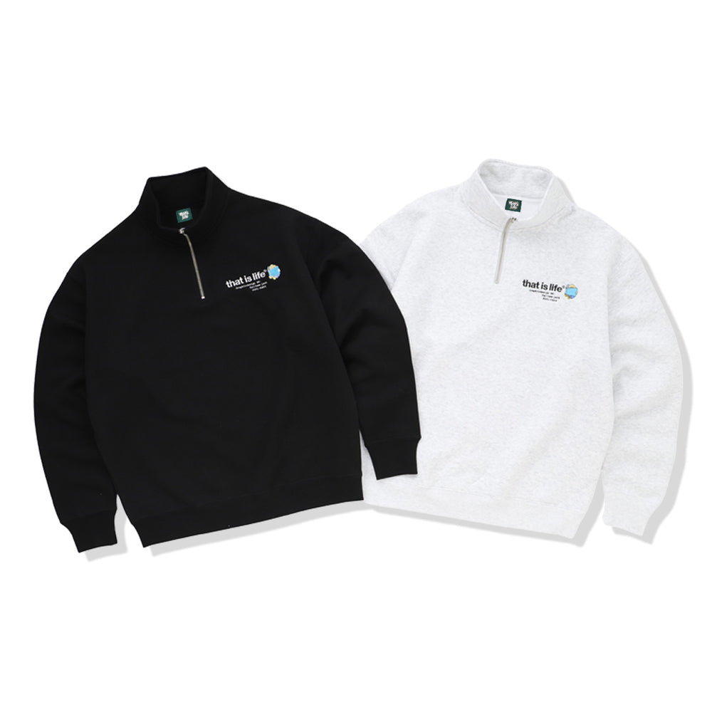 HEAVY WEIGHT “CHILDREN” LOGO HALF ZIP SWEAT 