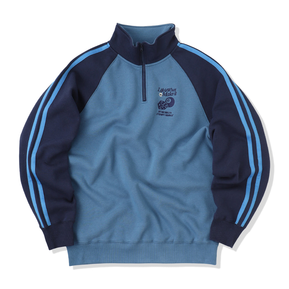 HEAVY WEIGHT “DICE” LOGO RAGLAN HALF ZIP SWEAT 