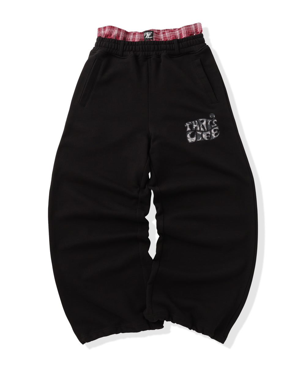 Surf Camo logo check layered sweat pants