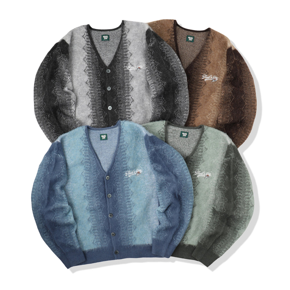 That's life Angel logo gradation cardigan 