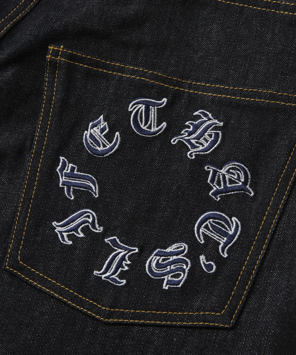 Slab rigid baggy denim