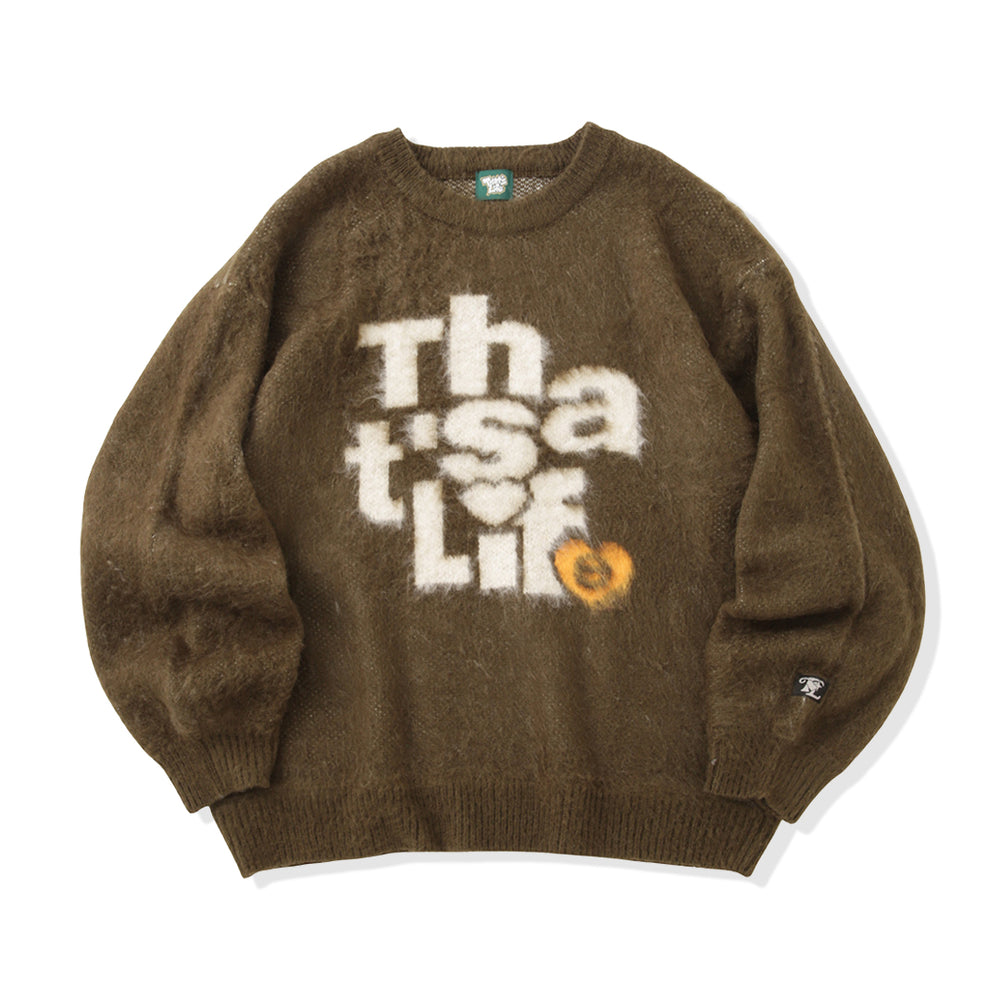 That's life “HEARTSTACK” logo knit free