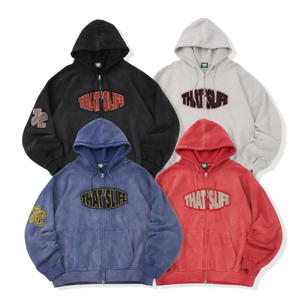 Vintage styles Front logo zip hoodie