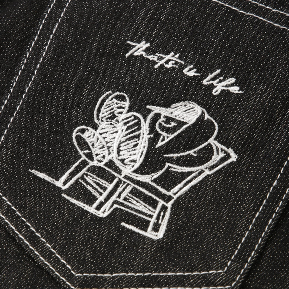 "CHILL LIFE" Rigid balloon Denim pants