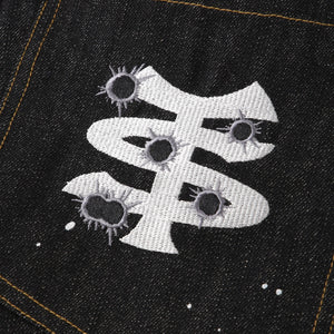TS logo Rigid Baggy Paint Denim pants