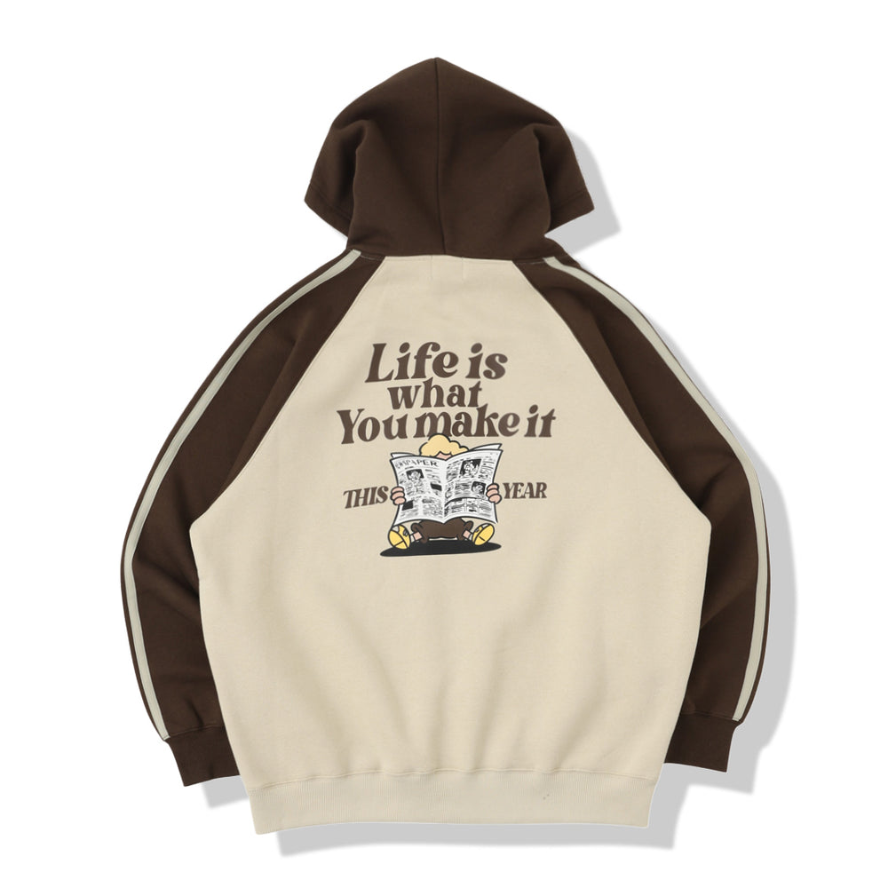 HEAVY WEIGHT “NEWS PAPER” LOGO RAGLAN HOODIE 