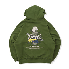 HEAVY WEIGHT 11.0oz "CAP BOY" LOGO HOODIE - L / Khaki