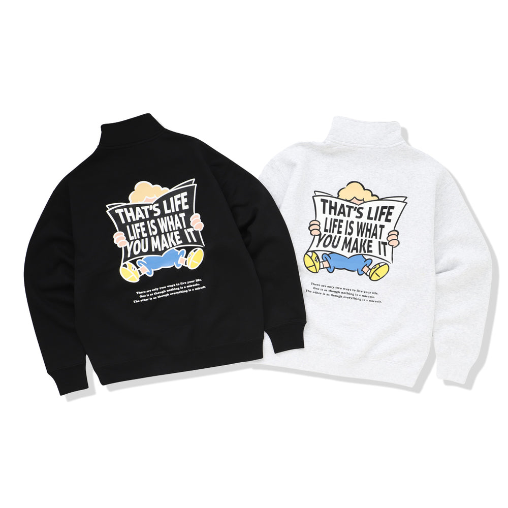 HEAVY WEIGHT “CHILDREN” LOGO HALF ZIP SWEAT 