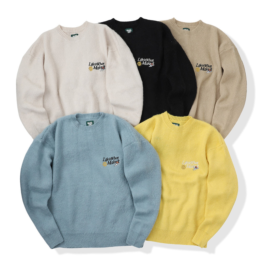 Mohair mix “ANGEL” logo knit