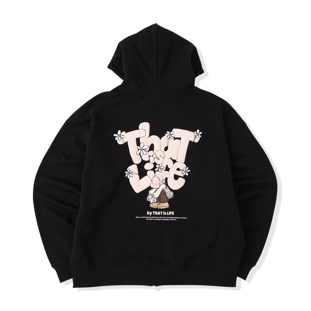 HEAVY WEIGHT 11.0oz "FLOWER BOY" LOGO ZIP HOODIE